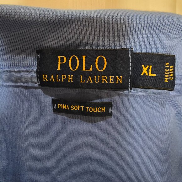 Polo Ralph Lauren Men's Pima Soft Touch 2 Button SS Polo Shirt Blue Size XL - Picture 5 of 6